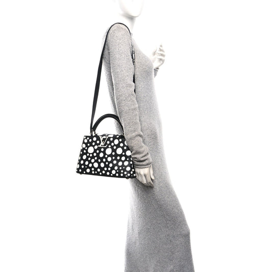 LV X YK Taurillon Capucines BB Black White