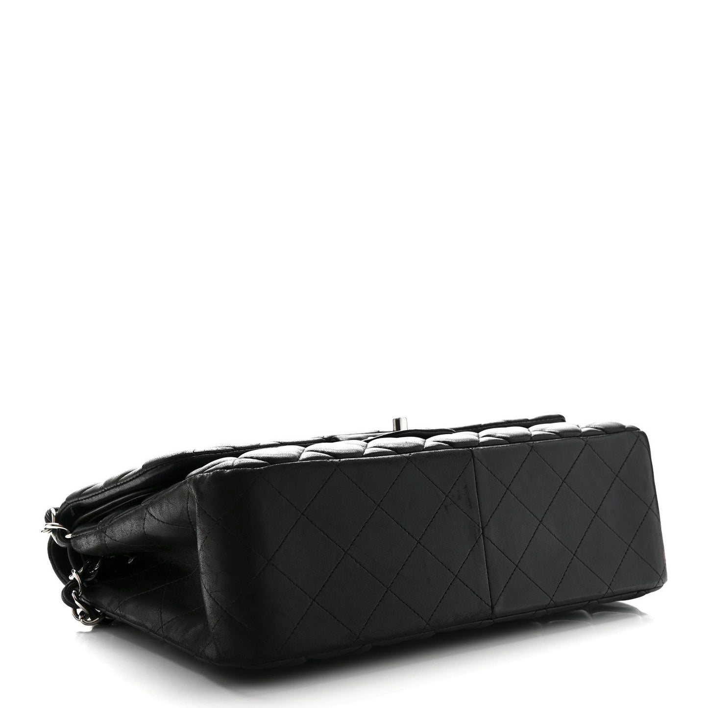 Lambskin Quilted Jumbo Double Flap Black