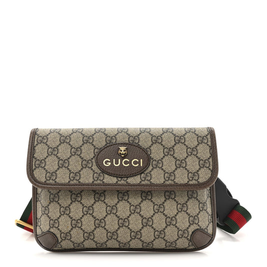 GG Supreme Monogram Neo Vintage Web Belt Bag Brown