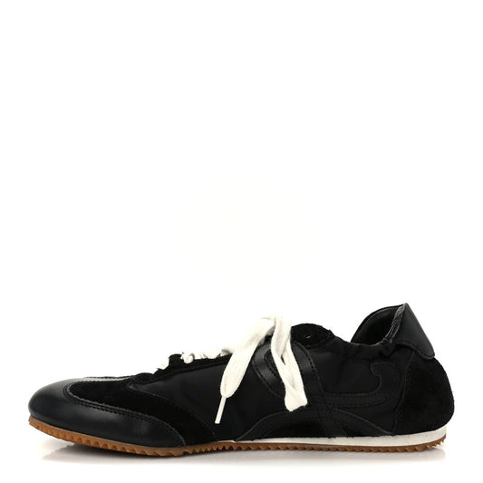 Nylon Suede Ballet Runner Sneakers 39 Black