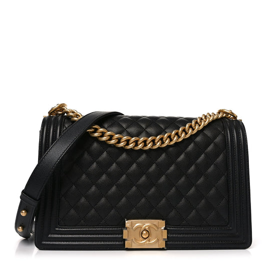 Caviar Quilted New Medium Boy Flap Black