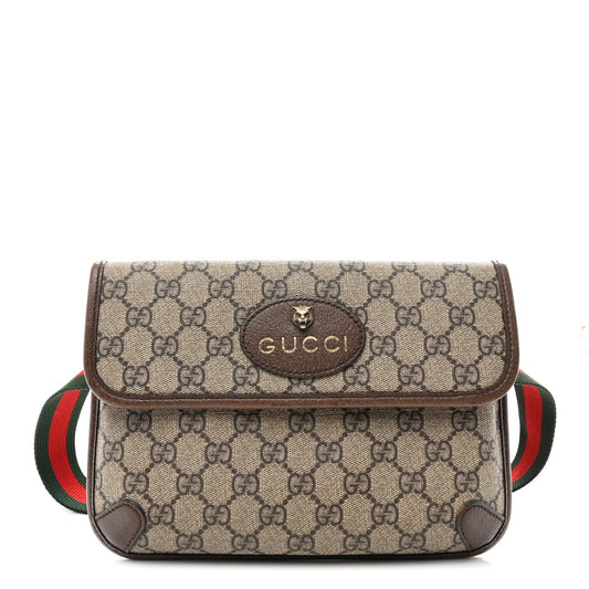 GG Supreme Monogram Neo Vintage Web Belt Bag Brown