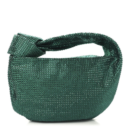 Crystal Embellished Satin Mini Hotfix Jodie Emerald