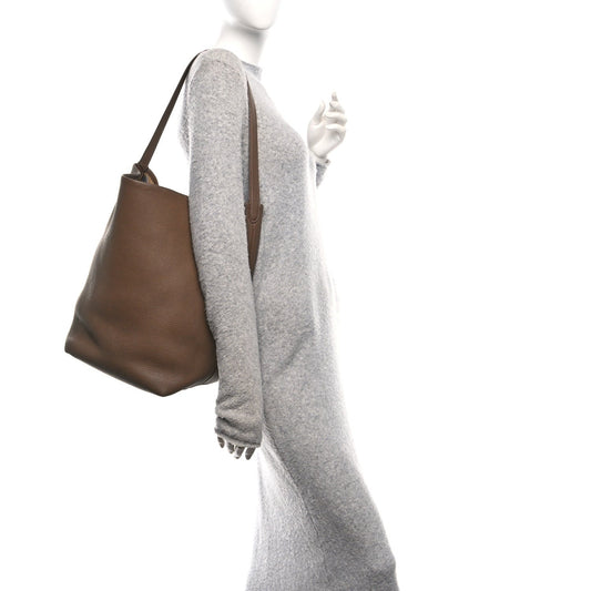 Grained Calfskin Large N/S Park Tote Dark Olive