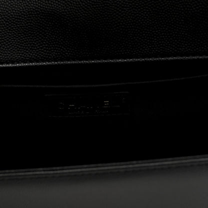 Caviar Quilted Medium Boy Flap Black