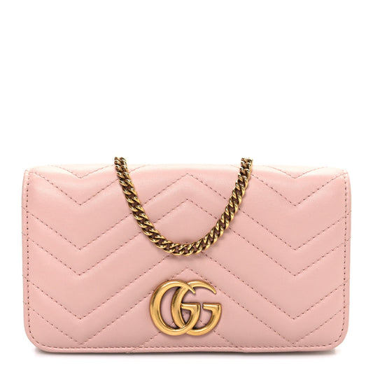 Calfskin Matelasse GG Marmont Mini Bag  Perfect Pink