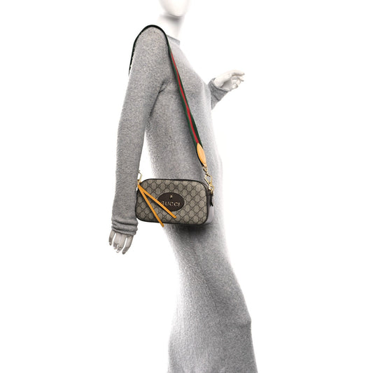 GG Supreme Monogram Web Neo Vintage Shoulder Bag Beige New Acero Crop