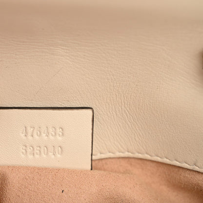 Calfskin Matelasse Super Mini GG Marmont Shoulder Bag White