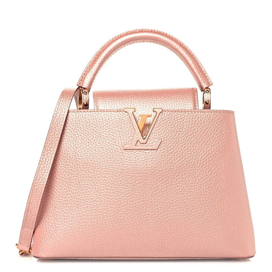 Metallic Taurillon Capucines BB Pearly Pink