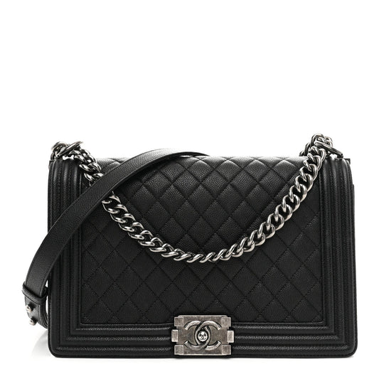 Caviar Quilted New Medium Boy Flap Black
