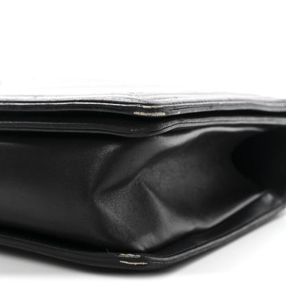 Calfskin Chevron Quilted New Medium Boy Flap Black