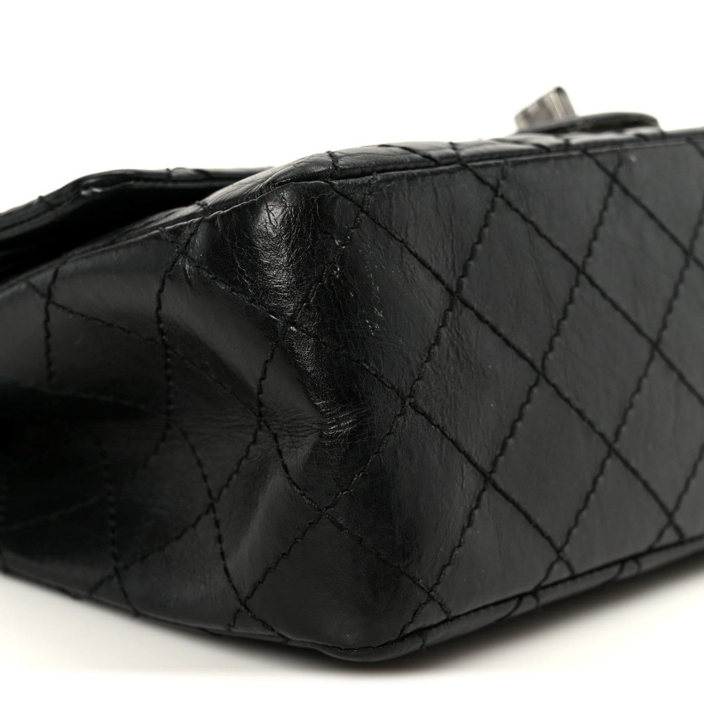 Aged Calfskin Quilted 2.55 Reissue 225 Flap Black