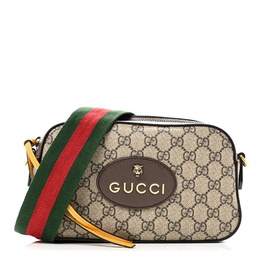 GG Supreme Monogram Web Neo Vintage Shoulder Bag Beige New Acero Crop