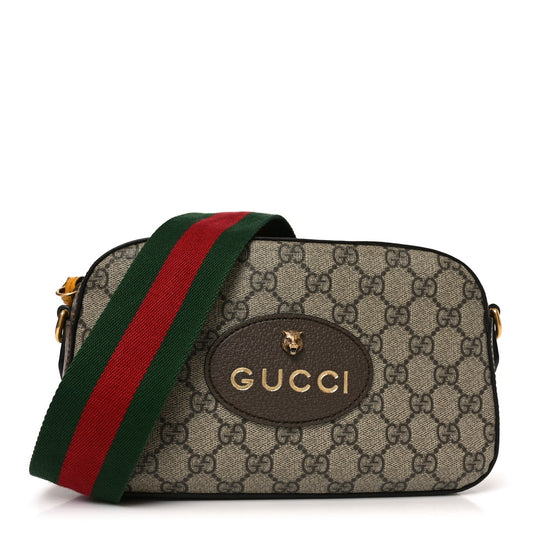 GG Supreme Monogram Web Neo Vintage Shoulder Bag Beige New Acero Crop