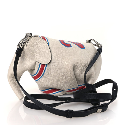 Calfskin 22 Mini Elephant Crossbody Bag Soft White Red
