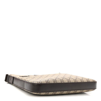 GG Supreme Monogram Medium Flat Messenger Bag Beige Brown